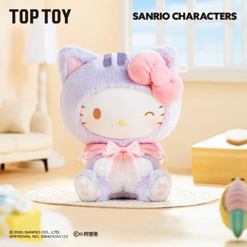 Sanrio Characters Play with Kittens Series Plush Keychains Gift Blind Box