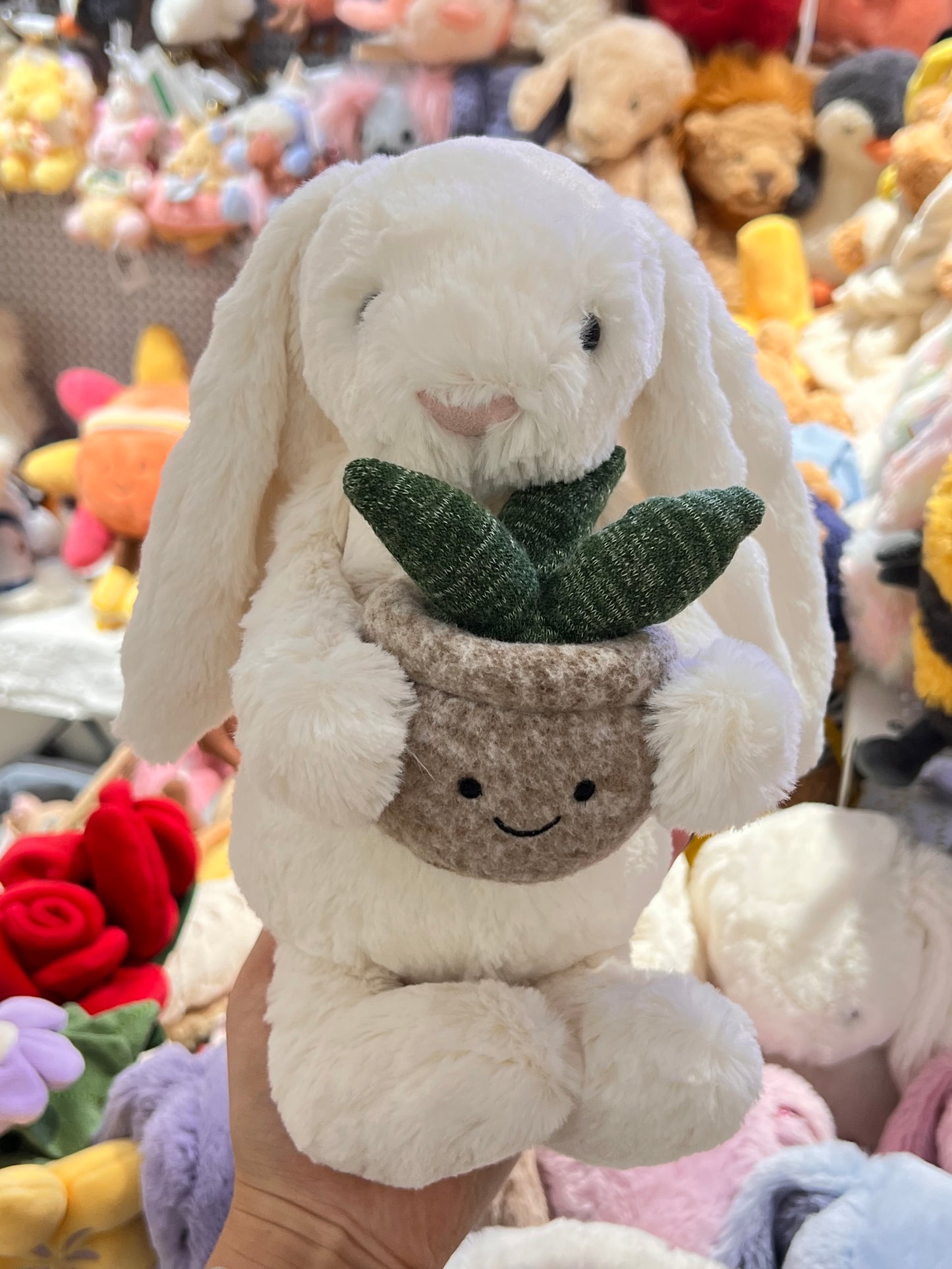 Jellycat Cream Bunny with Plant