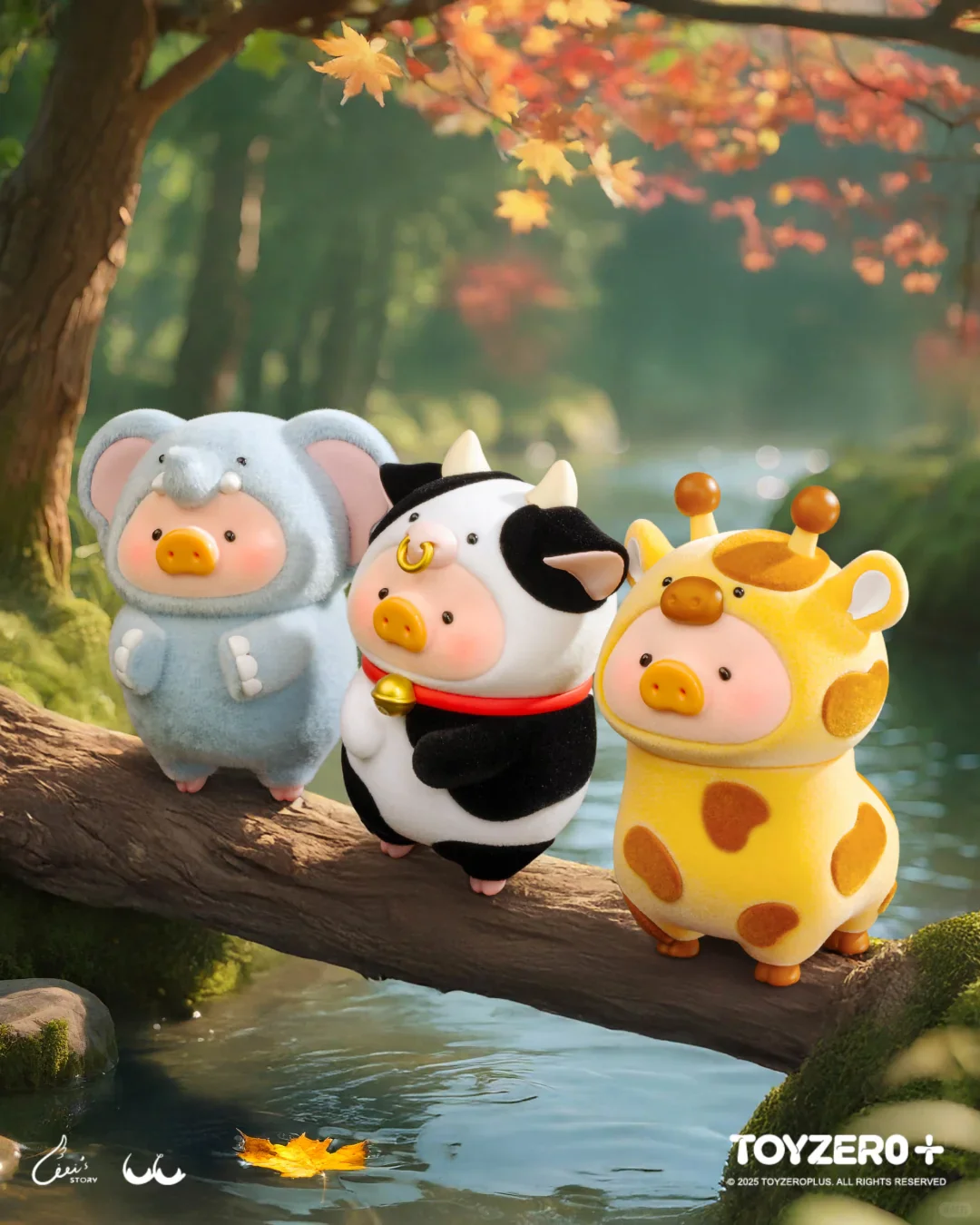 LuLu The Piggy Animal Party Series Flocked Figurine Blind Box