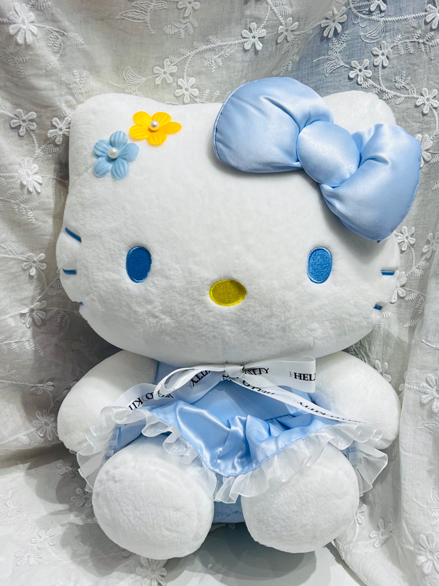 Sanrio Licensed Blue Silk Hello Kitty Plush