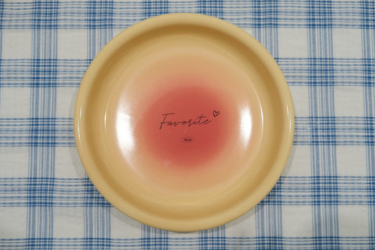 Pink and Yellow Gradient Underglaze Ceramic Tableware