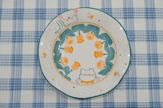 Floral Kitten Underglaze Ceramic Tableware