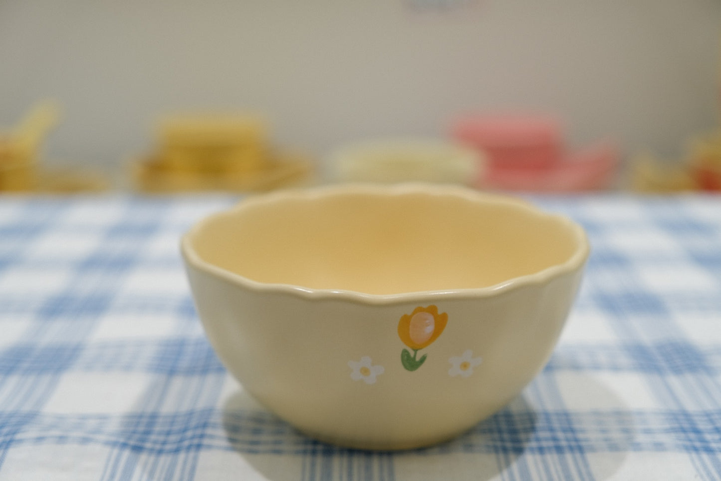 Two-Tone Floral Underglaze Ceramic Tableware