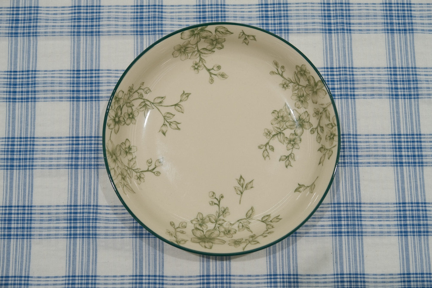 Green Leaf Pattern Underglaze Ceramic Tableware