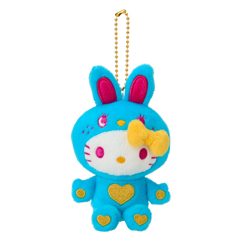 Plush Keychain Hello Kitty Colorful Bunny Blue
