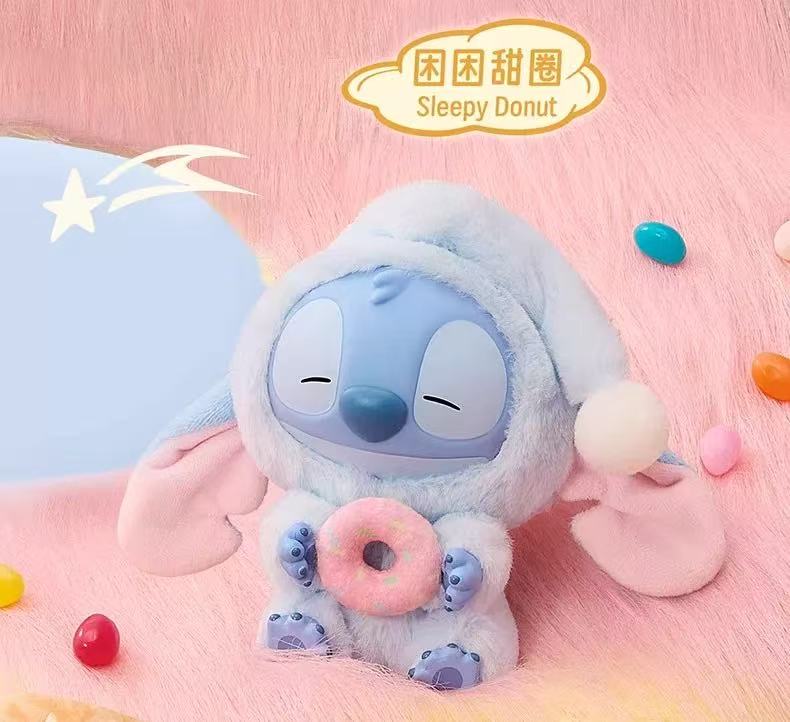 Stitch "Eat Something Before Sleep" Series Soft Vinyl Plush Keychain Blind Box