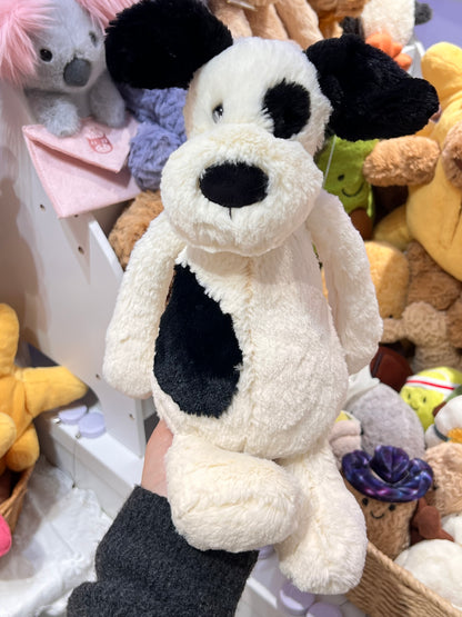 Jellycat Bashful Black & Cream Puppy