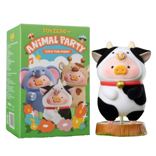 LuLu The Piggy Animal Party Series Flocked Figurine Blind Box
