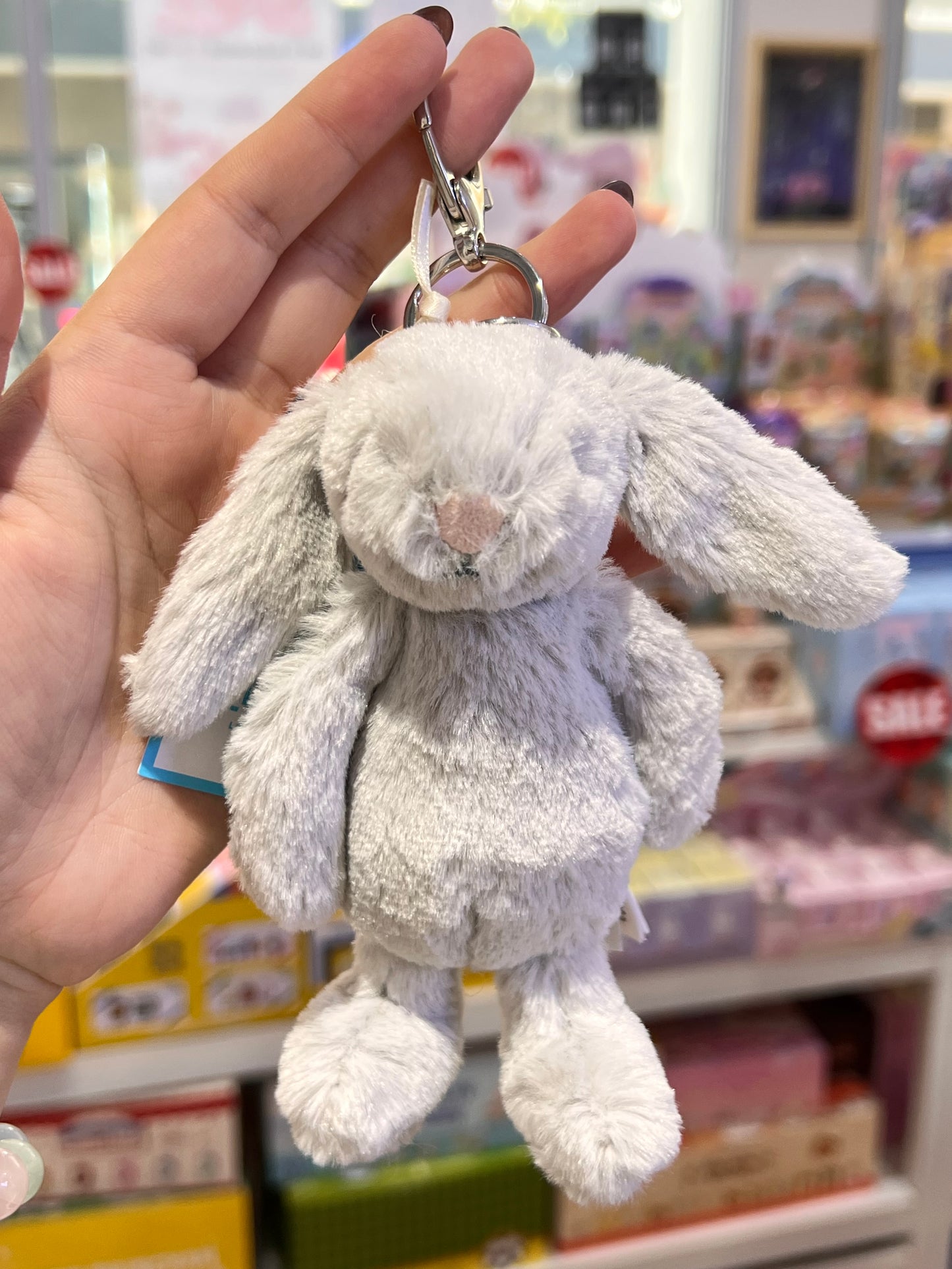 Jellycat Bag Charm Bashful Silver Bunny 18cm