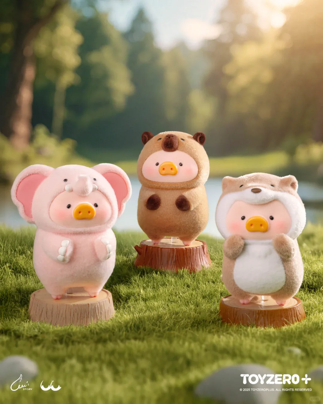 LuLu The Piggy Animal Party Series Flocked Figurine Blind Box