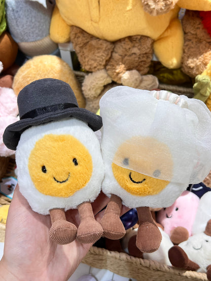 Jellycat Amuseable Boiled Egg Groom 15cm & Bride 14cm