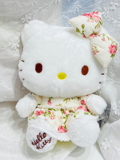 Sanrio Licensed Floral Dress Hello Kitty Plush