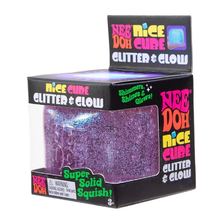 NeeDoh Nice Cube Glitter & Glow (Random Color)