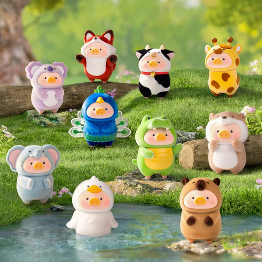 LuLu The Piggy Animal Party Series Flocked Figurine Blind Box