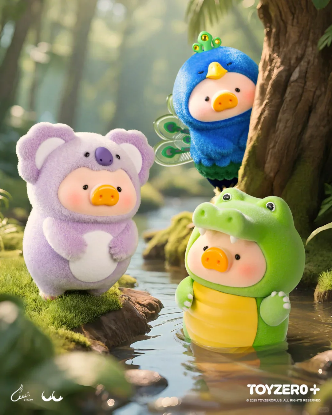LuLu The Piggy Animal Party Series Flocked Figurine Blind Box