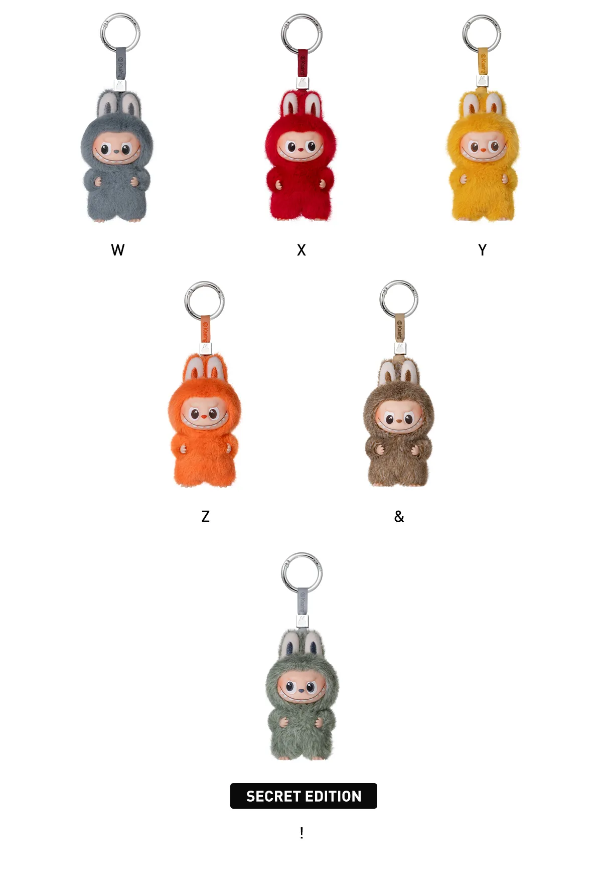 THE MONSTERS PIN FOR LOVE SERIES-Vinyl Plush Pendant Blind Box (N-Z)