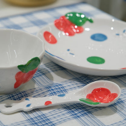 Cute Style Underglaze Floral Pattern Ceramic Tableware