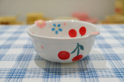 Cherry and Floral Underglaze Ceramic Tableware