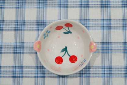 Cherry and Floral Underglaze Ceramic Tableware