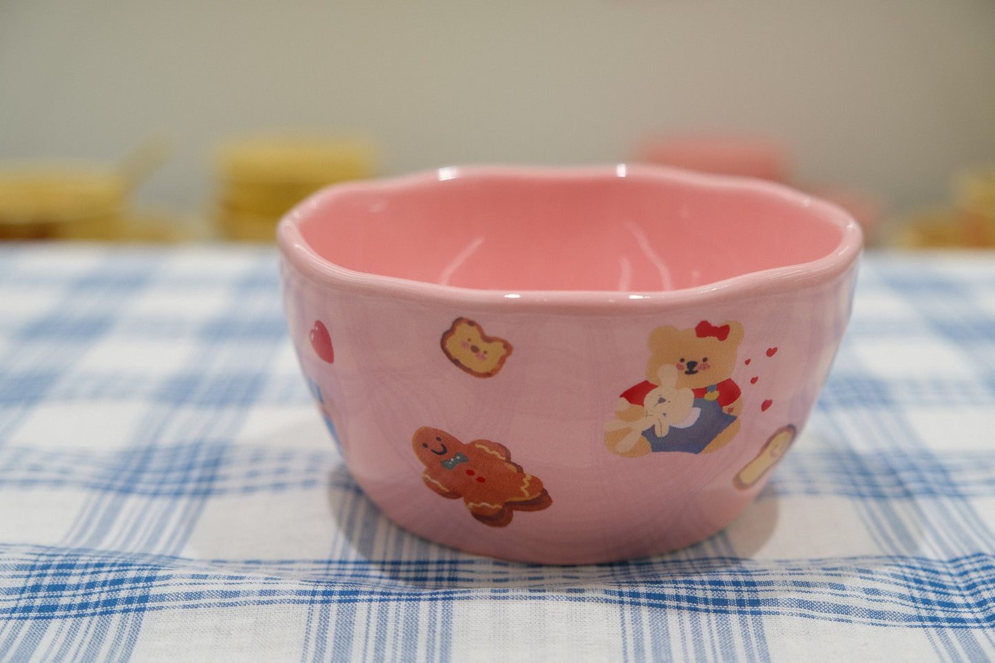 Cute Pink Bear Underglaze Ceramic Tableware
