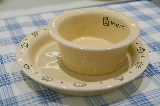 Happy Bunny Underglaze Ceramic Tableware