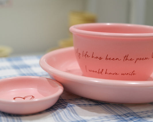 Pink Love Letter Underglaze Ceramic Tableware