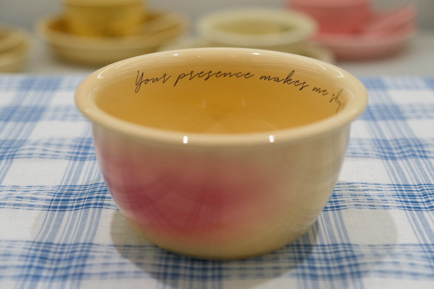 Pink and Yellow Gradient Underglaze Ceramic Tableware