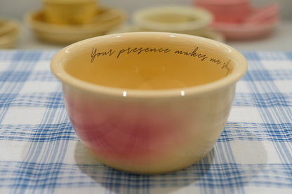 Pink and Yellow Gradient Underglaze Ceramic Tableware