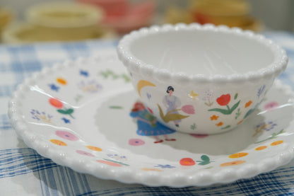 Pearl-Edged Underglaze Ceramic Tableware