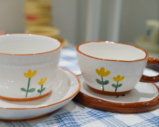 Pastoral Floral Underglaze Ceramic Tableware