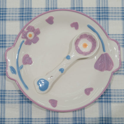 Purple Floral Underglaze Ceramic Tableware