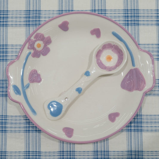 Purple Floral Underglaze Ceramic Tableware