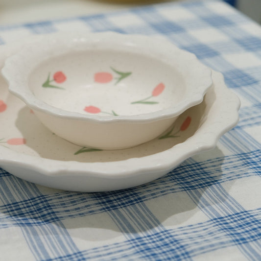 Matte Flower-Shaped Underglaze Ceramic Tableware