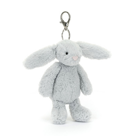 Jellycat Bag Charm Bashful Silver Bunny 18cm
