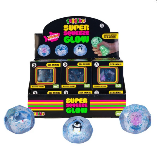 Smoosho's Super Squeeze Diamond Sphere Glow in Dark Sea Animal