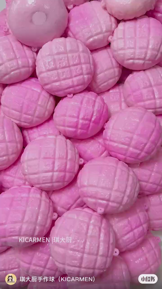 Pink Pineapple Bun Crunchy Squishy